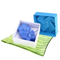 Dárková krabička (svíčky) - quilling šneček modrý
